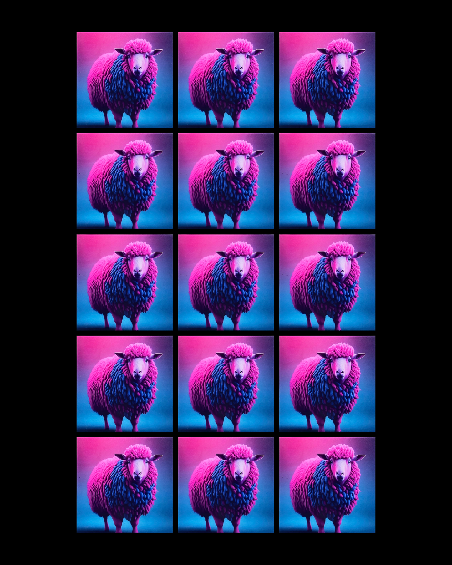 Neon Sheep • 12”x 12” Epoxy Wall Tile (15x Tiles)