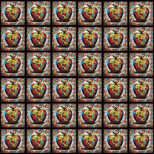 Mosaic Apple 2 • 4”x 4” Epoxy Wall Tiles (36x Tiles)