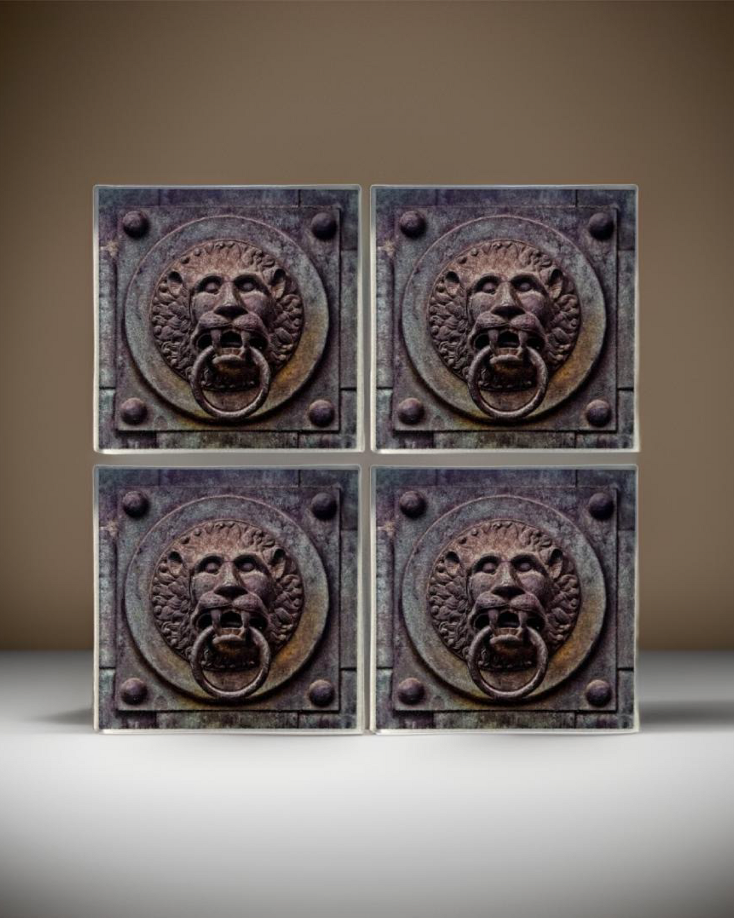 Lion Gate • 12”x 12” Epoxy Wall Tiles Tiles (4x Tiles)