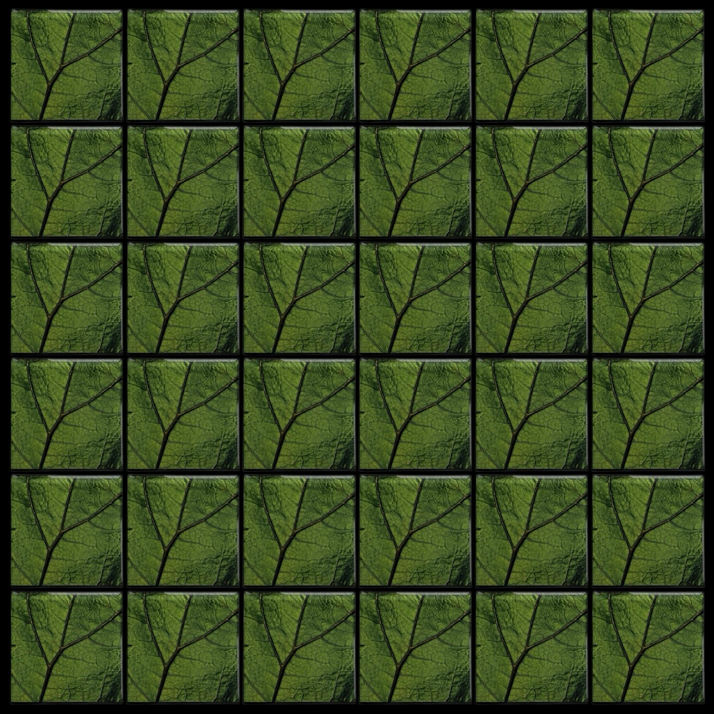 Leaf Zoom • 4”x 4” Epoxy Wall Tiles (36x Tiles)