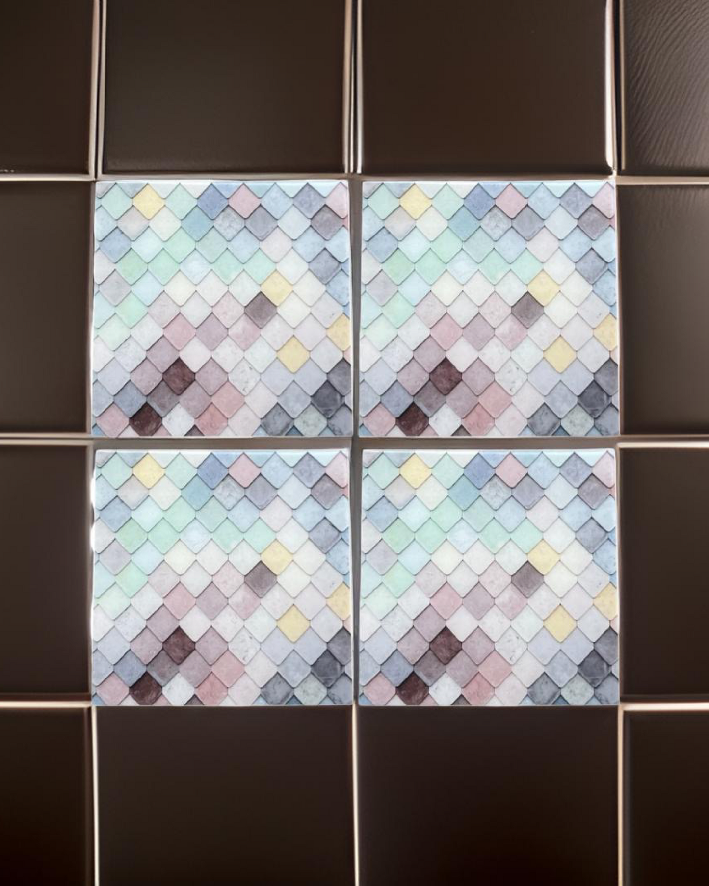 Tiled Pastel • 12”x 12” Epoxy Wall Tiles Tiles (4x Tiles)