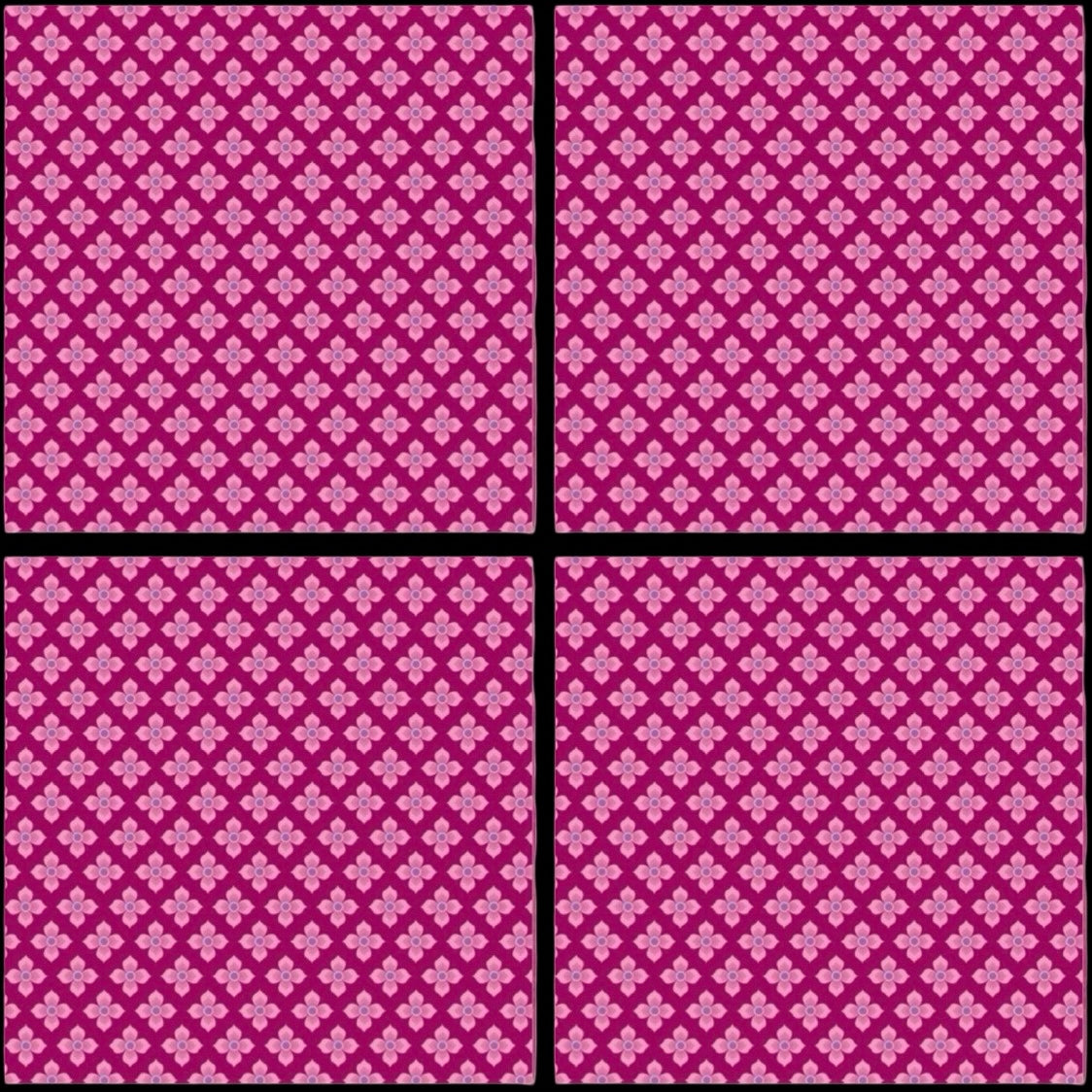 Pink Pattern • 12”x 12” Epoxy Wall Tiles Tiles (4x Tiles)