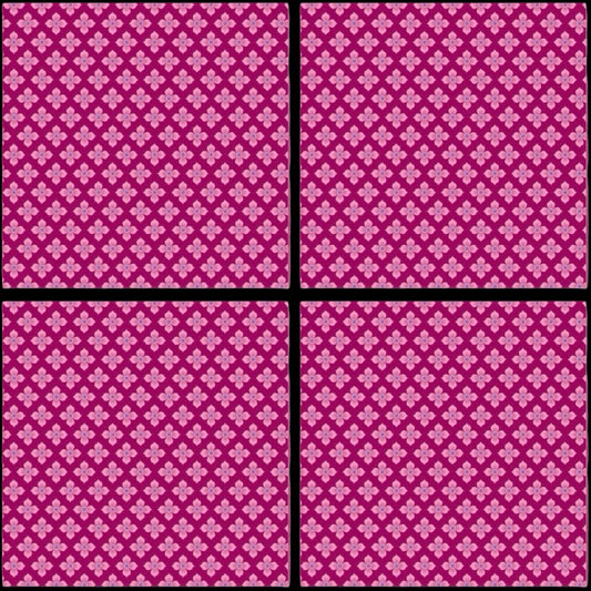 Pink Pattern • 12”x 12” Epoxy Wall Tiles Tiles (4x Tiles)