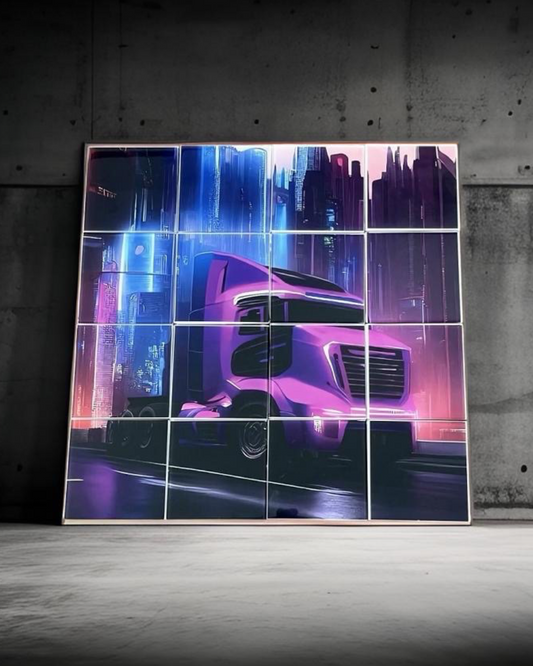 Purple Truck • 24”x 24” Epoxy Mosaic (16x Tiles)