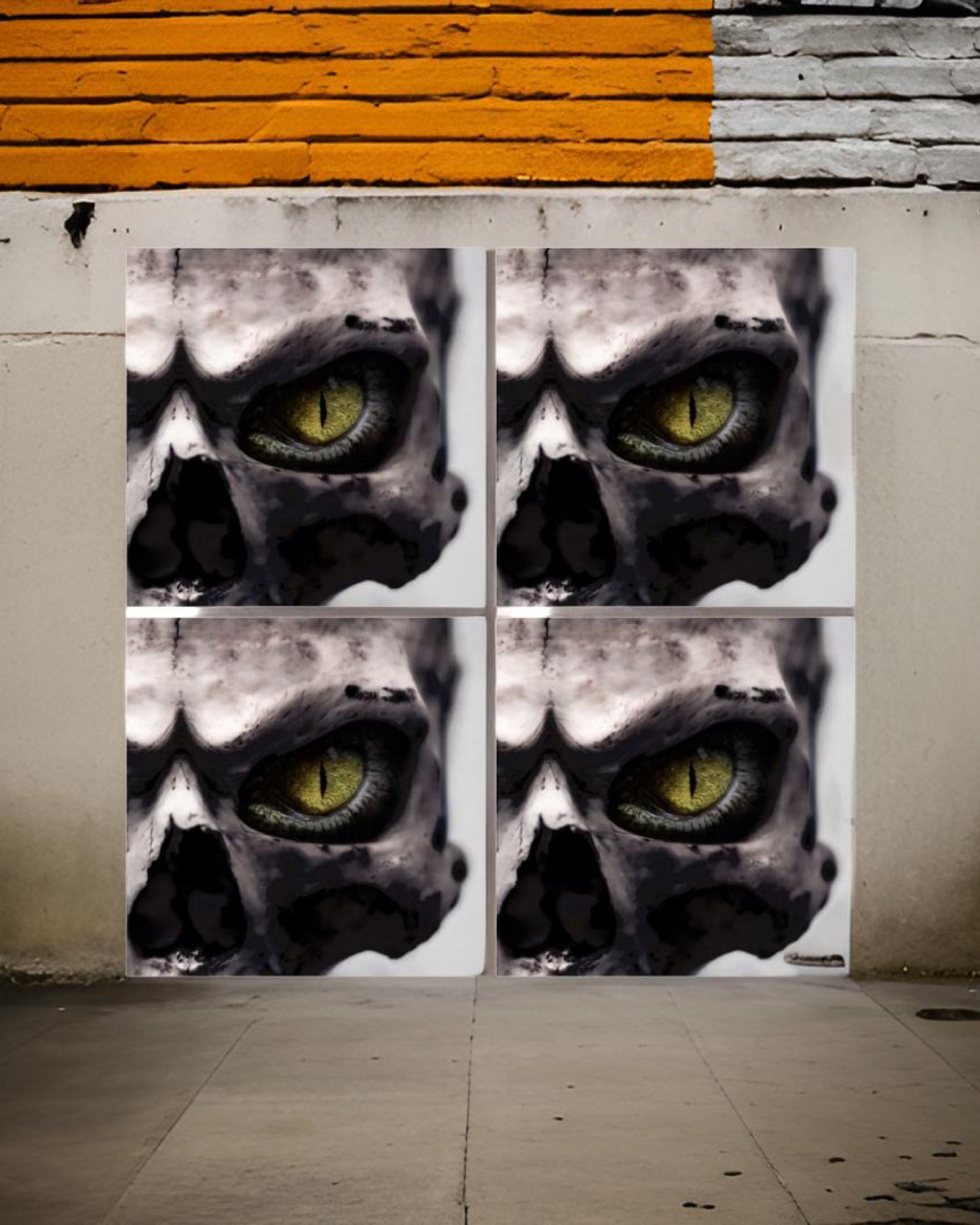 Skull 89 • 12”x 12” Epoxy Wall Tiles Tiles (4x Tiles)