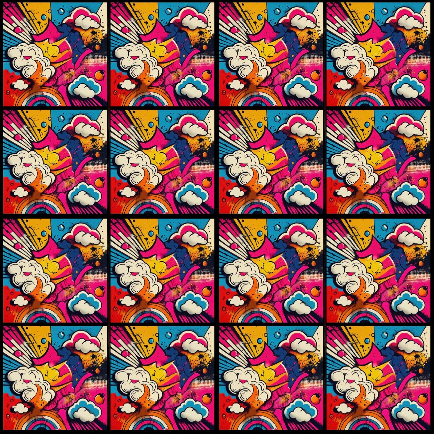 Retro Comic 03 • 6”x 6” Epoxy Wall Tiles (16x Tiles)