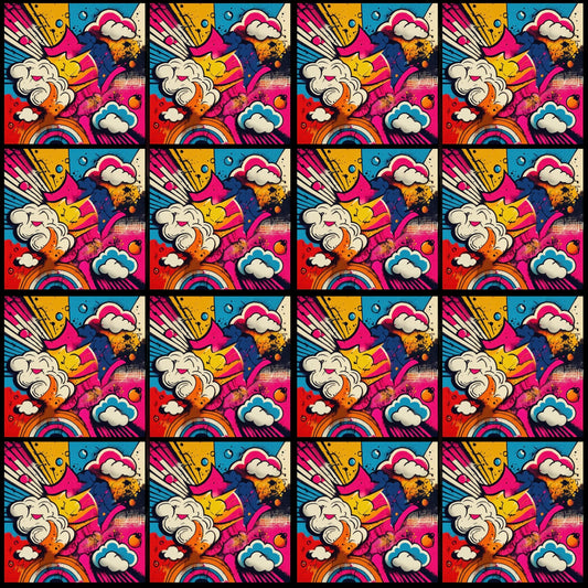 Retro Comic 03 • 6”x 6” Epoxy Wall Tiles (16x Tiles)