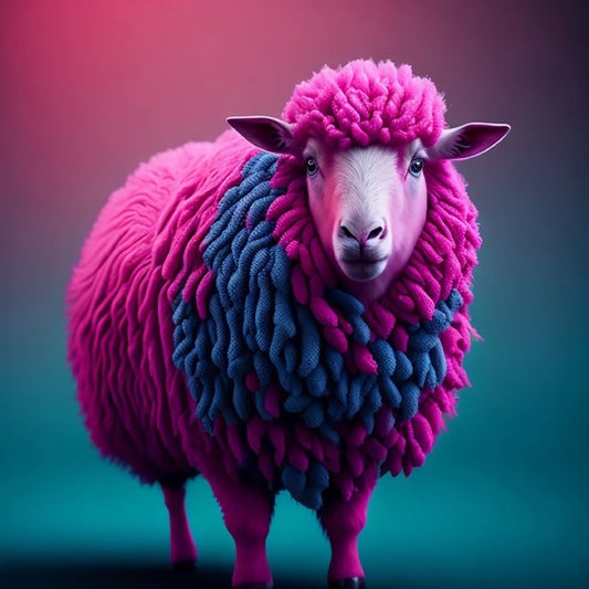 Neon Sheep • 12”x 12” Tiles • Ceramic Wall Art