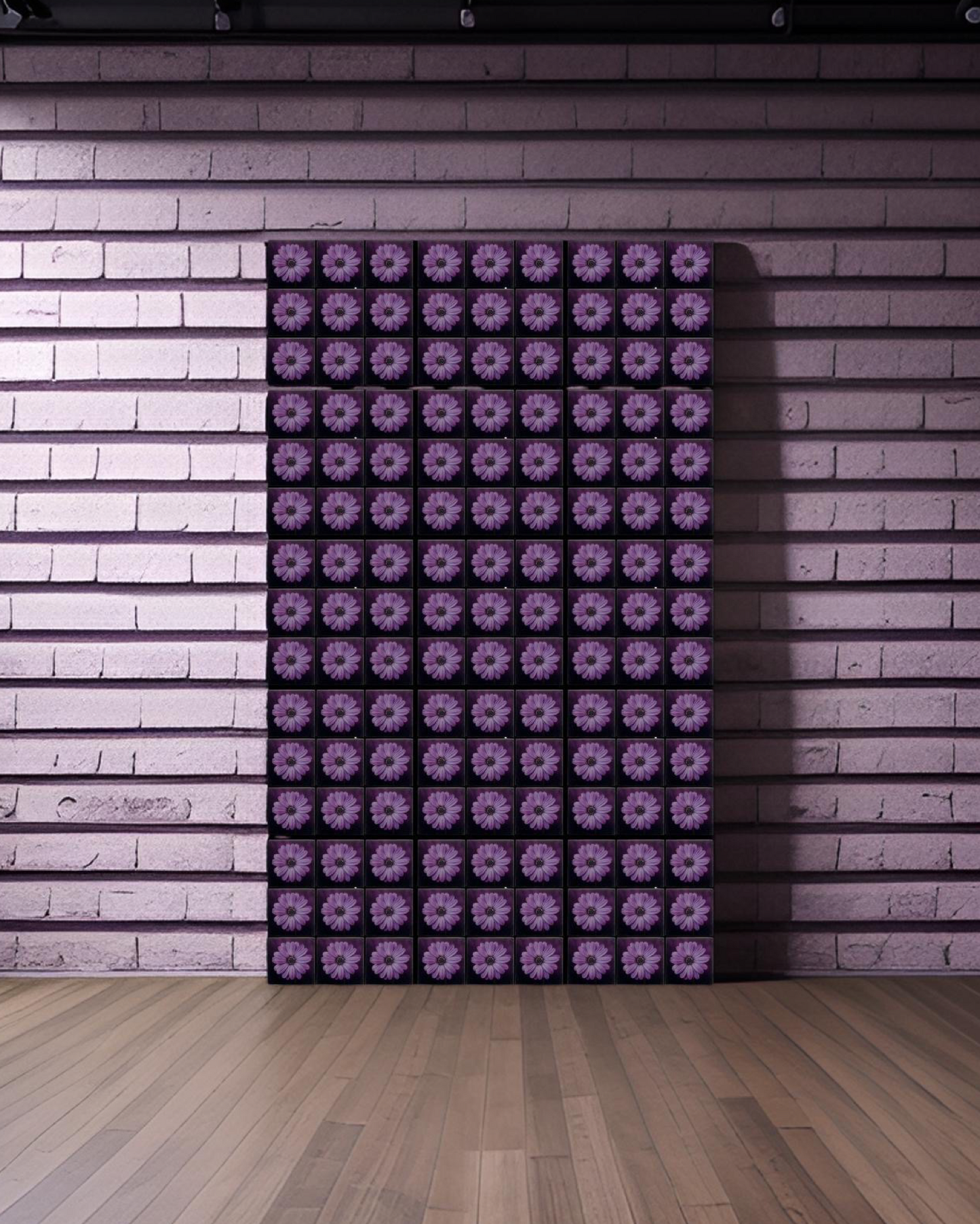 Purple Daisy • 4”x 4” Epoxy Wall Tiles (135x Tiles)