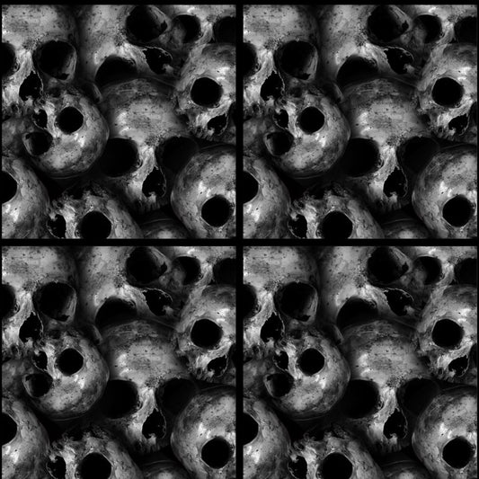 Black Skulls • 12”x 12” Epoxy Wall Tiles Tiles (4x Tiles)