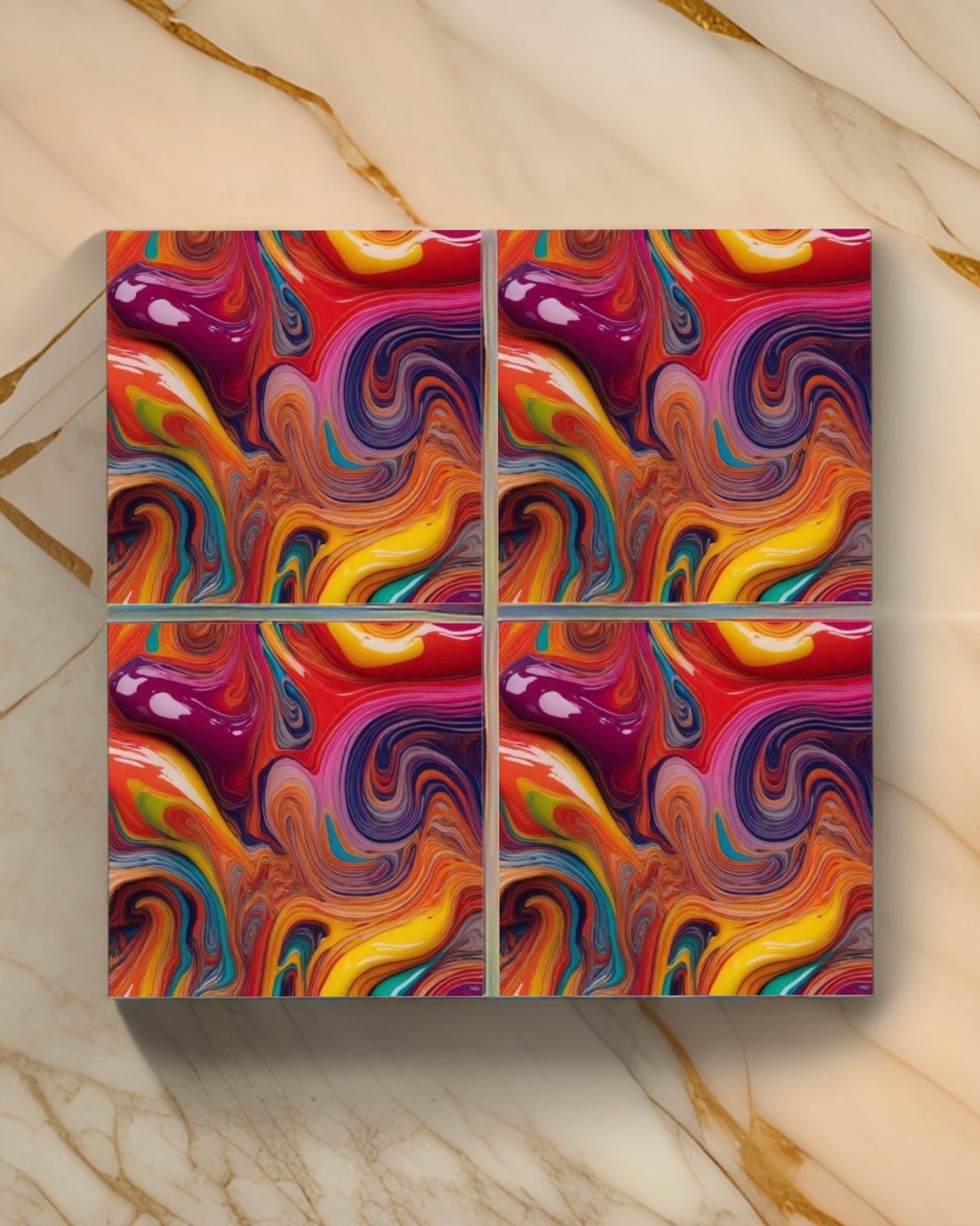 Swirl 12 • 12”x 12” Epoxy Wall Tiles Tiles (4x Tiles)