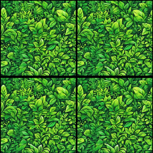 Greenery Print • 12”x 12” Epoxy Wall Tiles Tiles (4x Tiles)