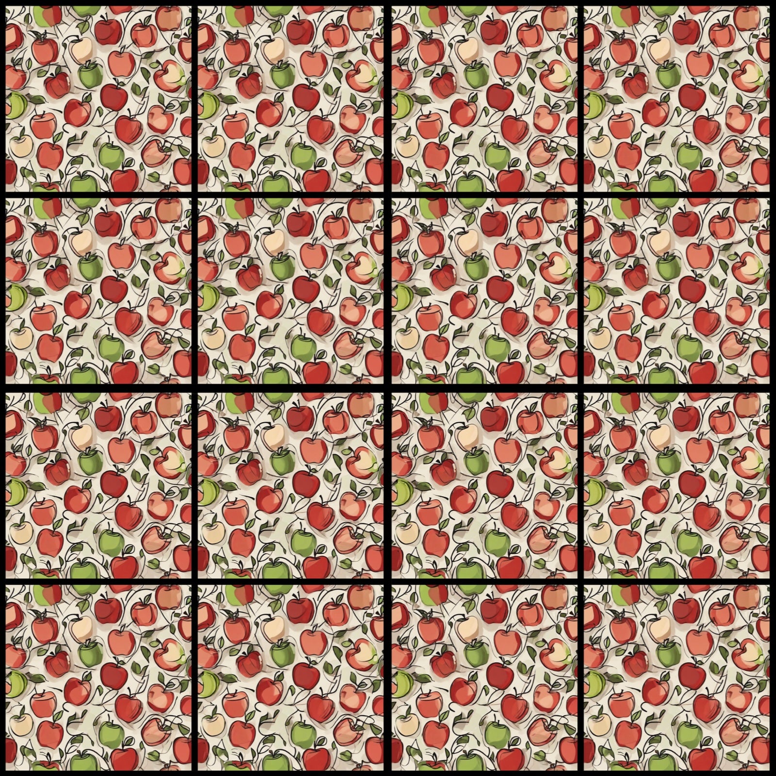 Apple 4 • 6”x 6” Epoxy Wall Tiles (16x Tiles) – Uncensored Walls