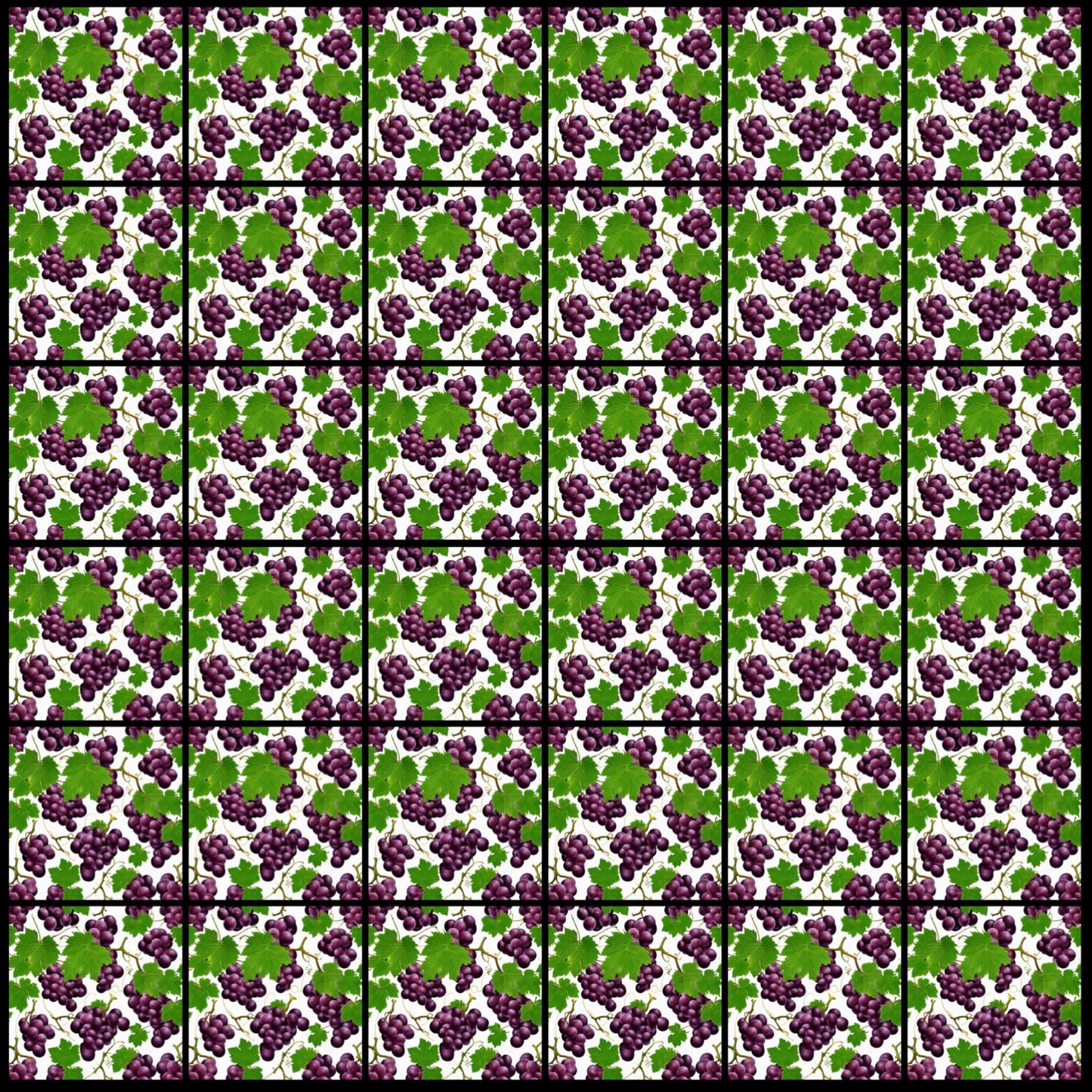 Grape Print • 4”x 4” Epoxy Wall Tiles (36x Tiles)