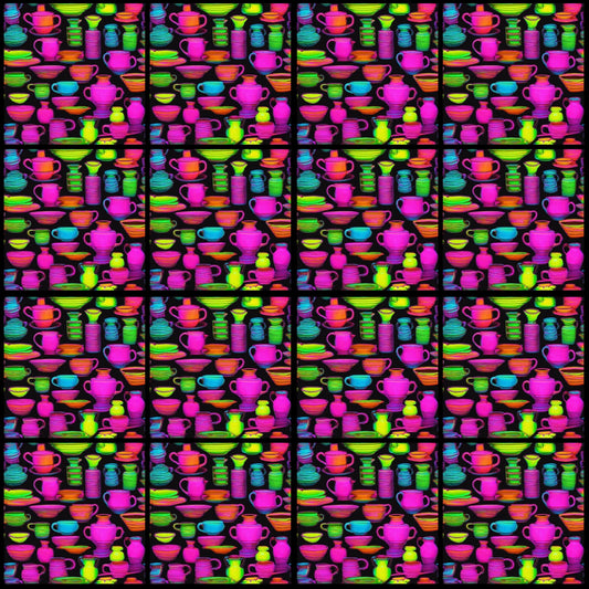 Neon Cutlery • 6”x 6” Epoxy Wall Tiles (16x Tiles)