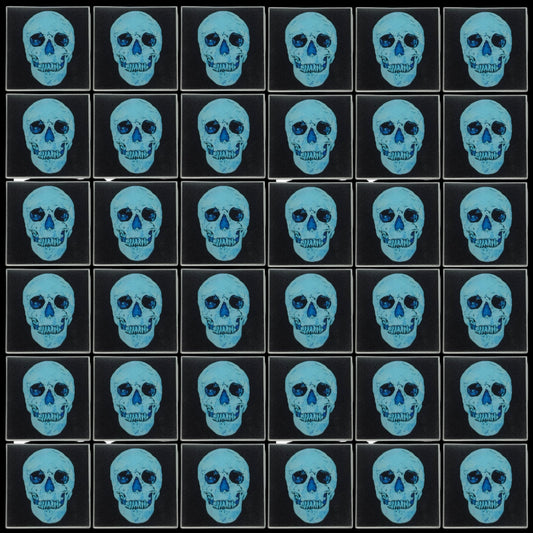 Blue Skull • 4”x 4” Epoxy Wall Tiles (36x Tiles)