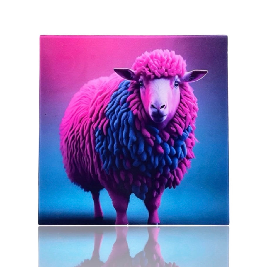 Neon Sheep • 12”x 12” Tiles • Ceramic Wall Art