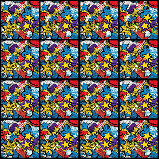 Retro Comic 01 • 6”x 6” Epoxy Wall Tiles (16x Tiles)