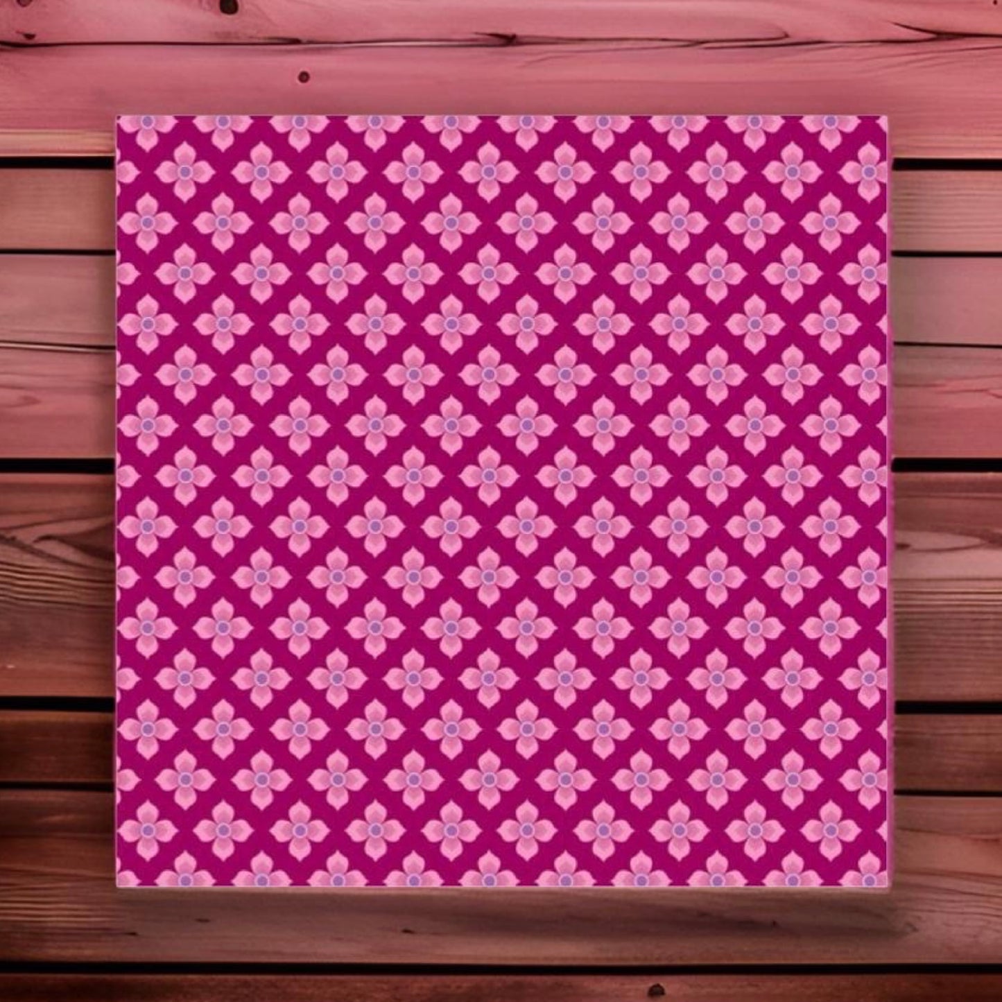 PINK PATTERN • 12”x 12” Tiles • Ceramic Wall Art