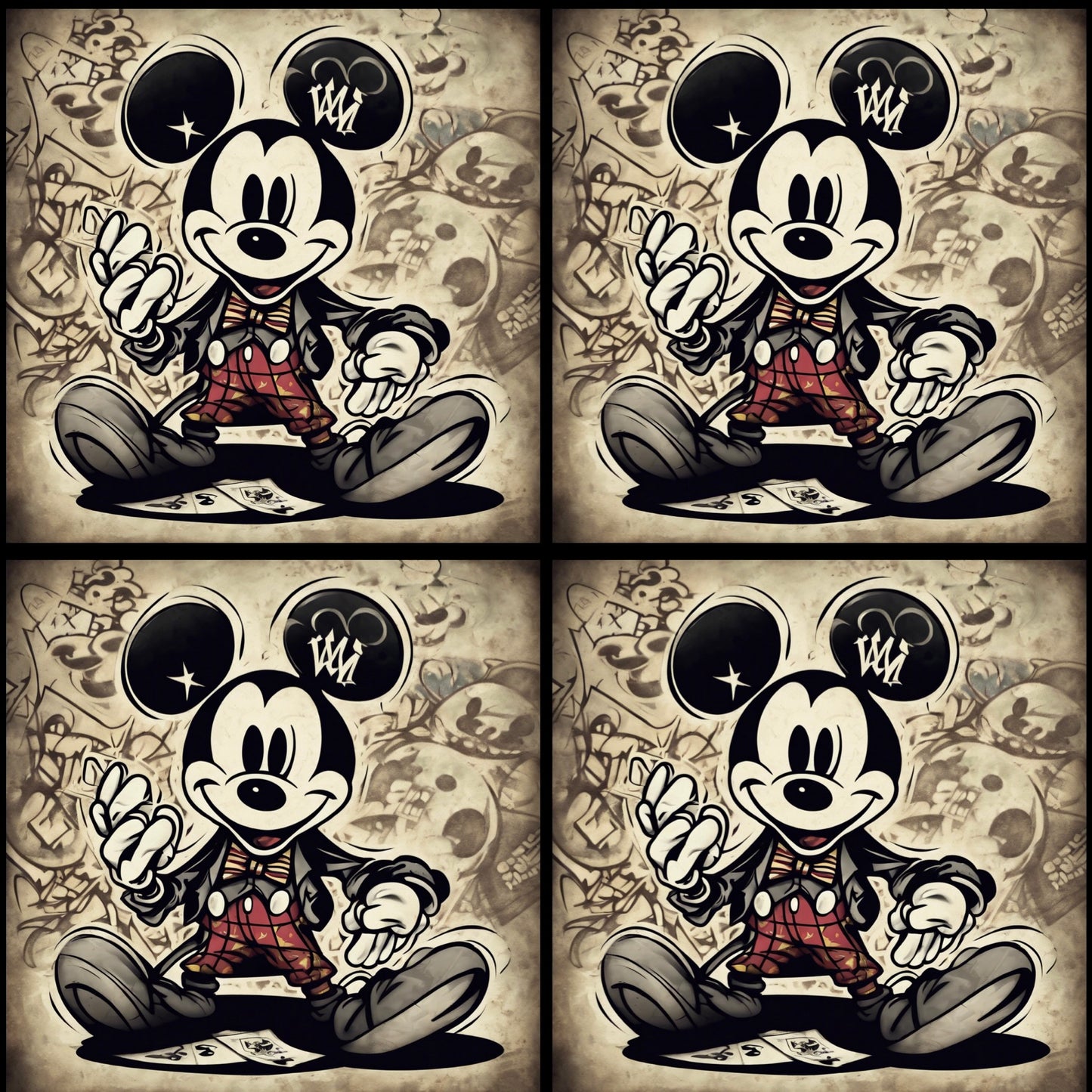 Mickey 93 • 12”x 12” Epoxy Wall Tile (4x Tiles)