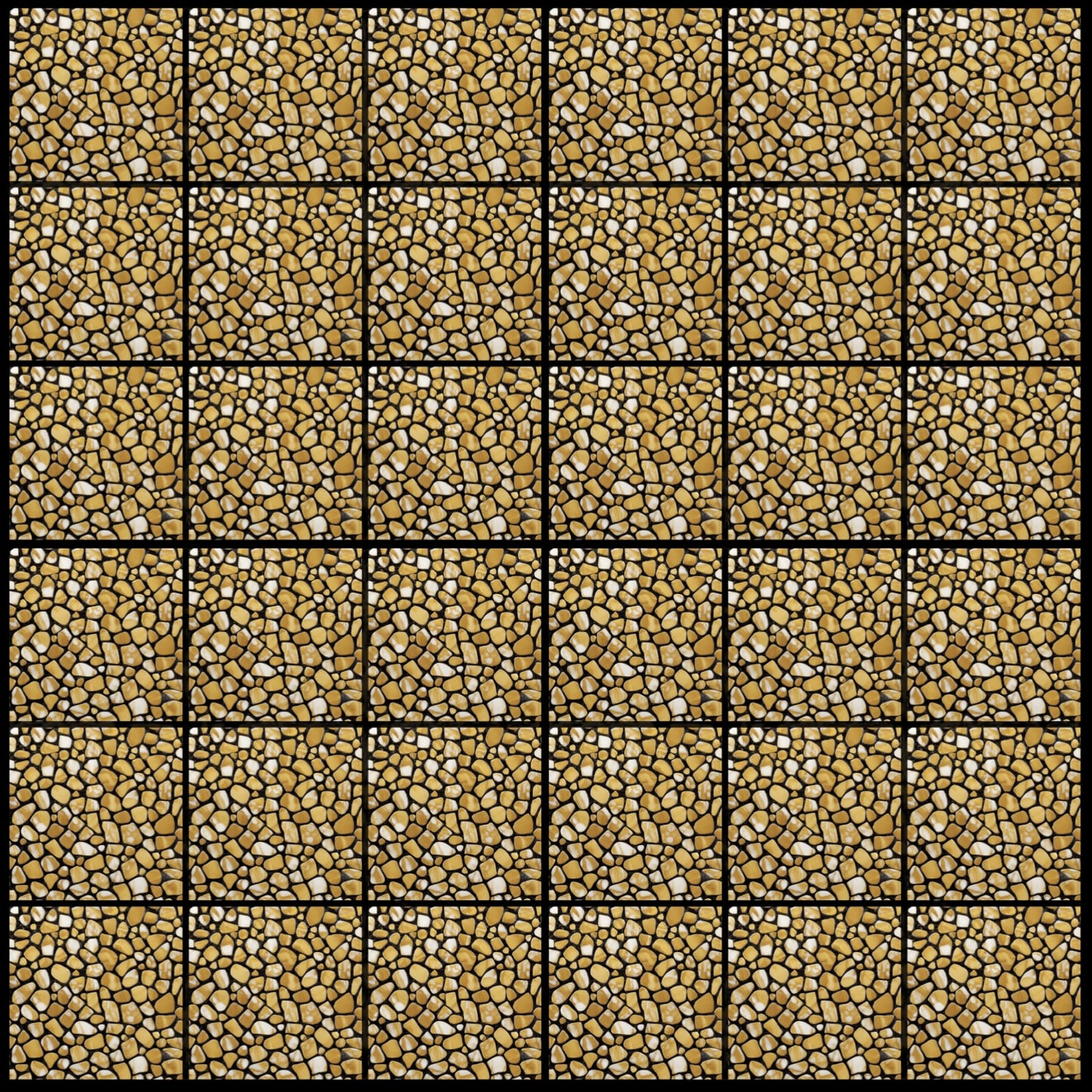 Golden Pebbles • 4”x 4” Epoxy Wall Tiles (36x Tiles)