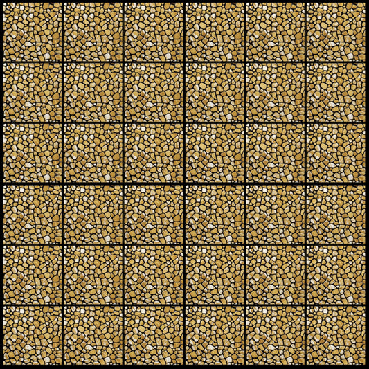 Golden Pebbles • 4”x 4” Epoxy Wall Tiles (36x Tiles)