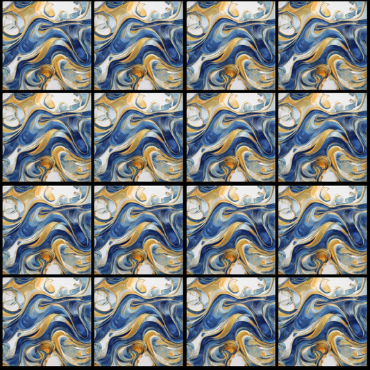 Blue Marble 1 • 6”x 6” Epoxy Wall Tiles (16x Tiles)