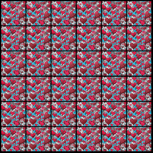 Heart Graff • 4”x 4” Epoxy Wall Tiles (36x Tiles)