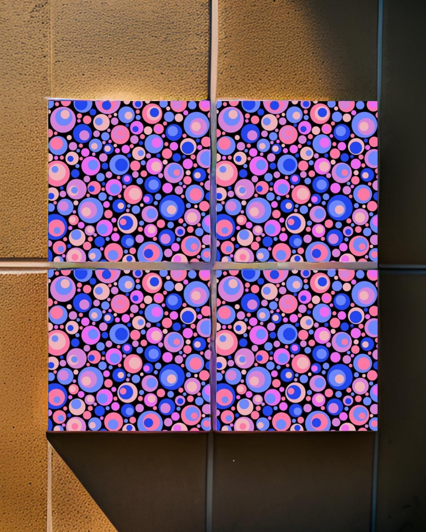 Circles 04 • 12”x 12” Epoxy Wall Tiles Tiles (4x Tiles)