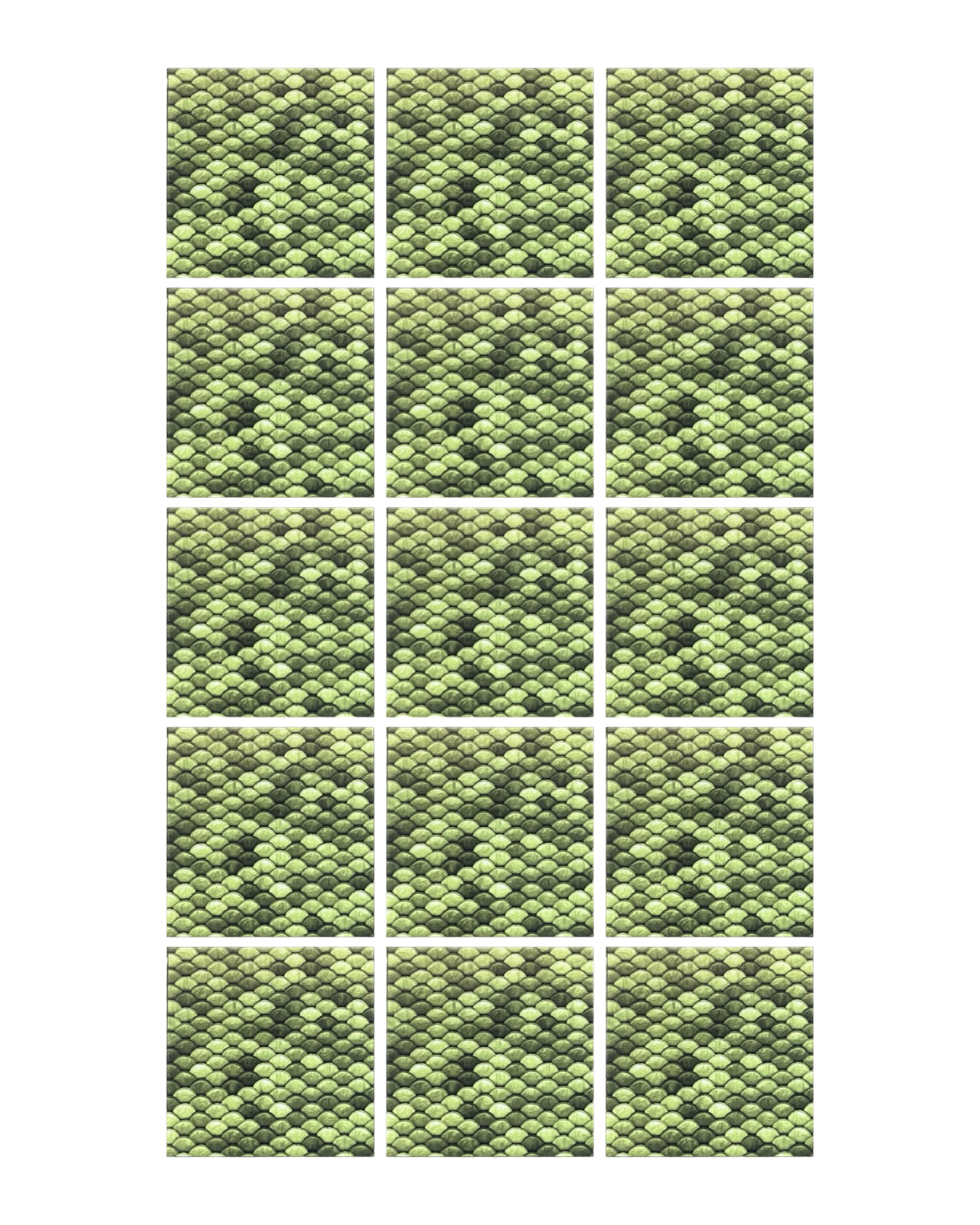 Scaled Green • 12”x 12” Epoxy Wall Tile (15x Tiles)