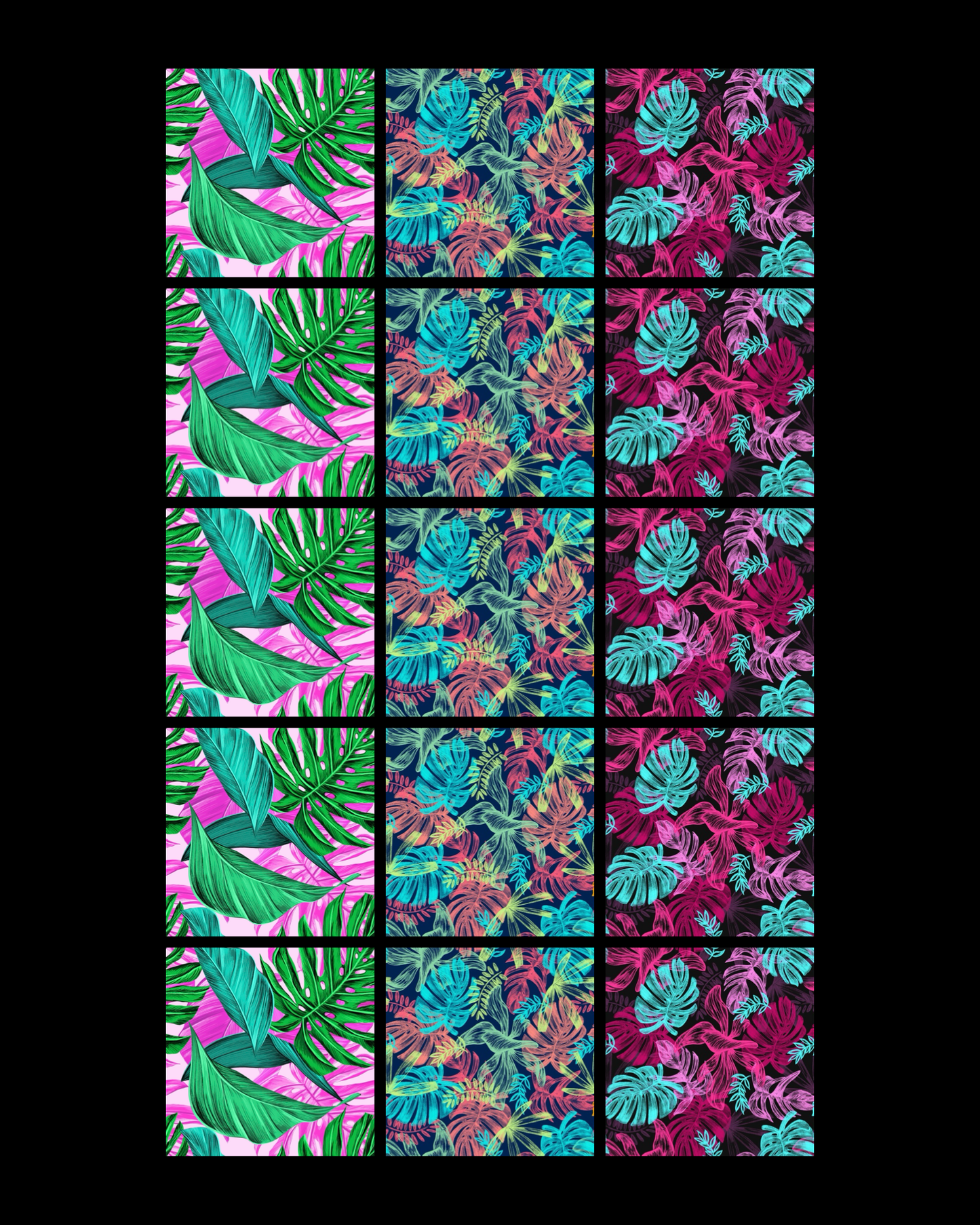 Floral SERIES • 12”x 12” Epoxy Wall Tile (15x Tiles)