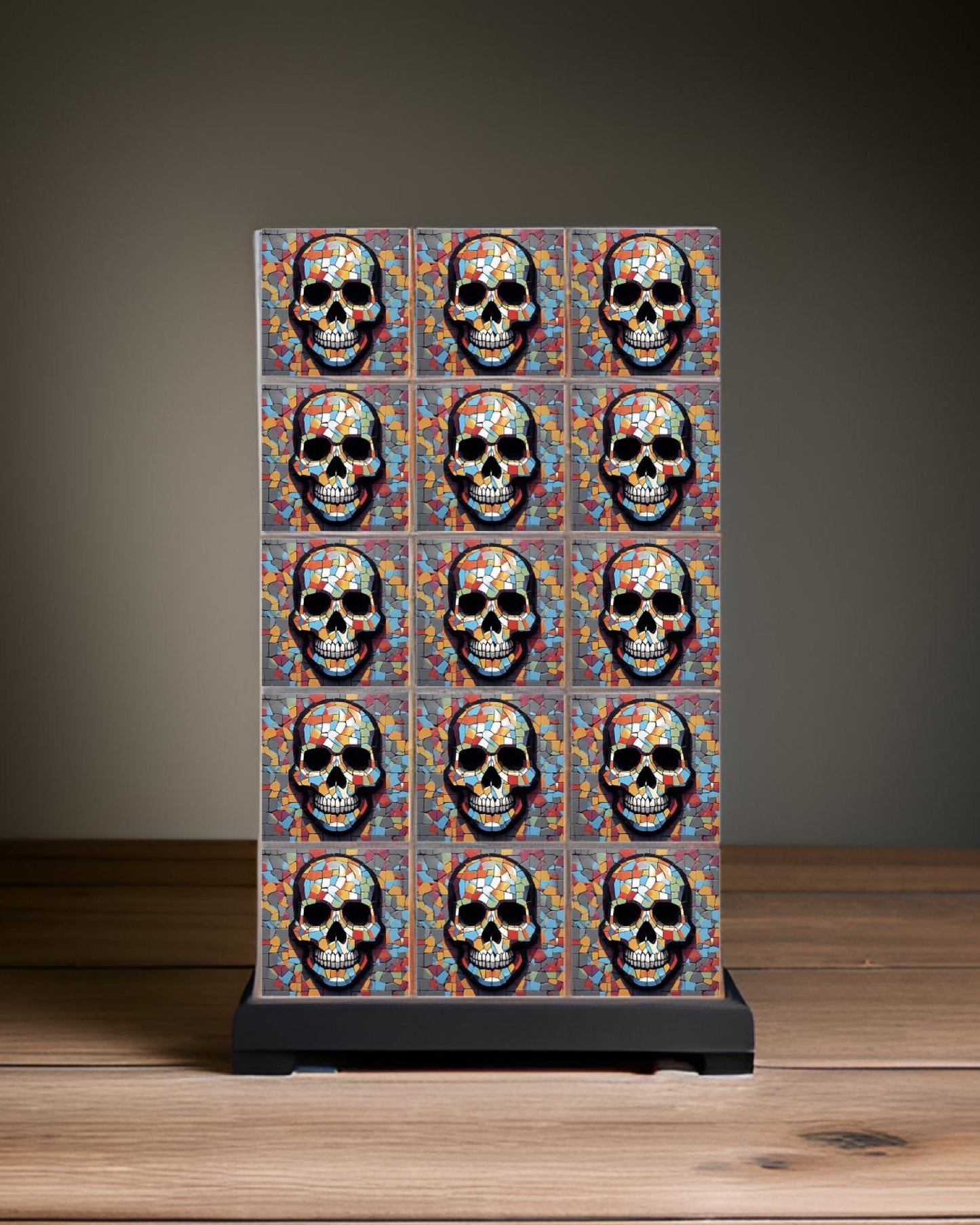 Mosaic Skull 03 • 12”x 12” Epoxy Wall Tiles Tiles (4x Tiles)