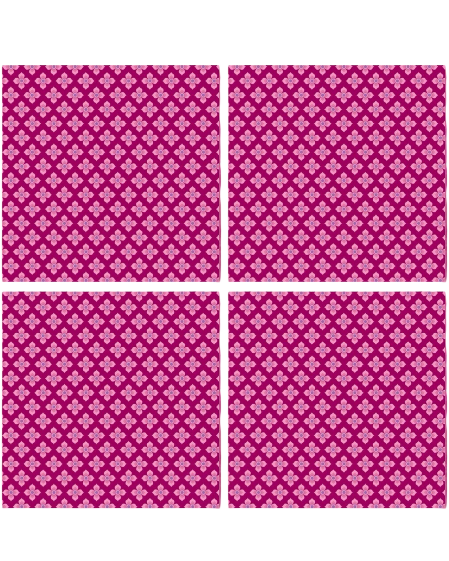 Pink Pattern • 12”x 12” Epoxy Wall Tiles Tiles (4x Tiles)