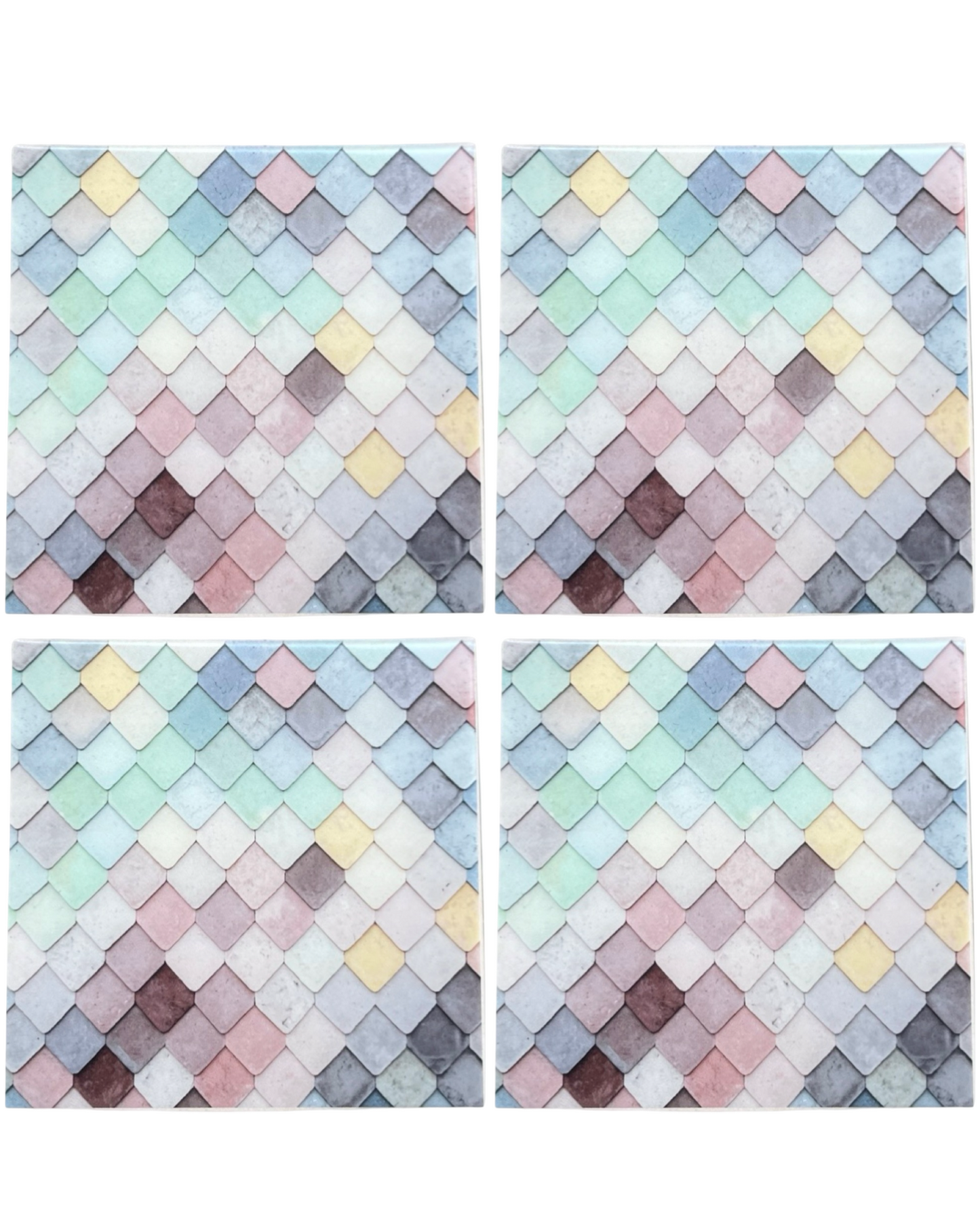 Tiled Pastel • 12”x 12” Epoxy Wall Tiles Tiles (4x Tiles)