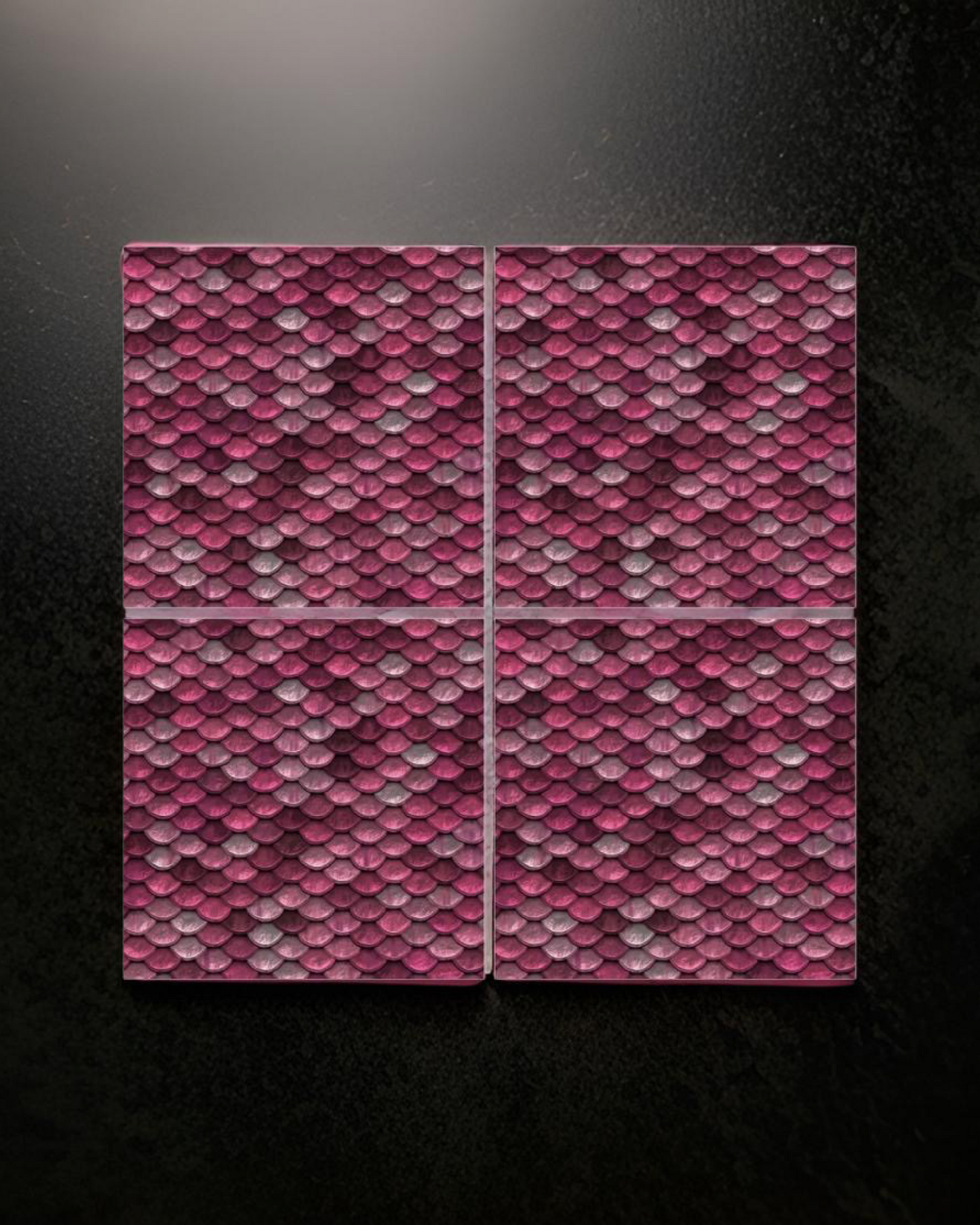 Scaled Pink • 12”x 12” Epoxy Wall Tiles Tiles (4x Tiles)