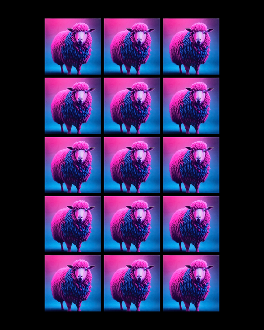 Neon Sheep • 12”x 12” Epoxy Wall Tiles