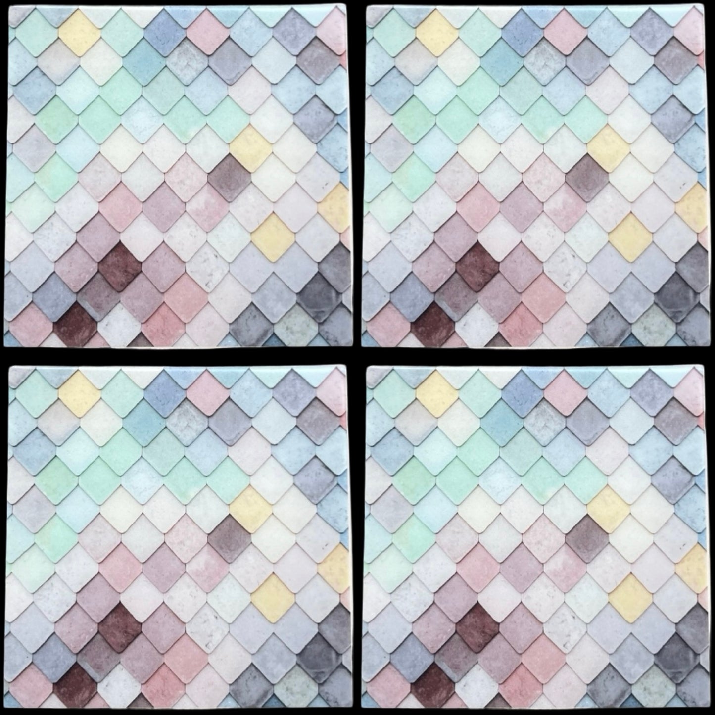 Tiled Pastel • 12”x 12” Epoxy Wall Tiles Tiles (4x Tiles)