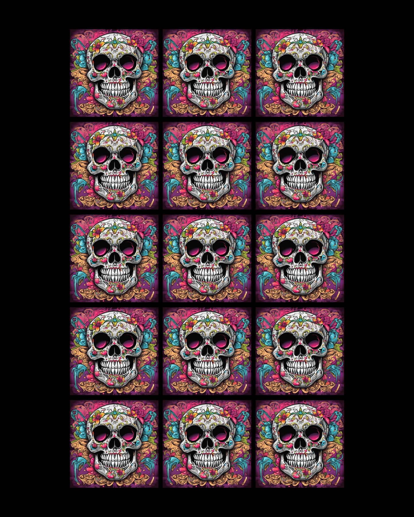 Skull 50 • 12”x 12” Epoxy Wall Tiles