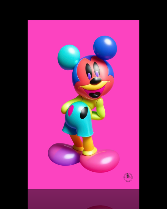 MICKEY PINK • Mickey Crystal Limited Metal Print 24”x 36”