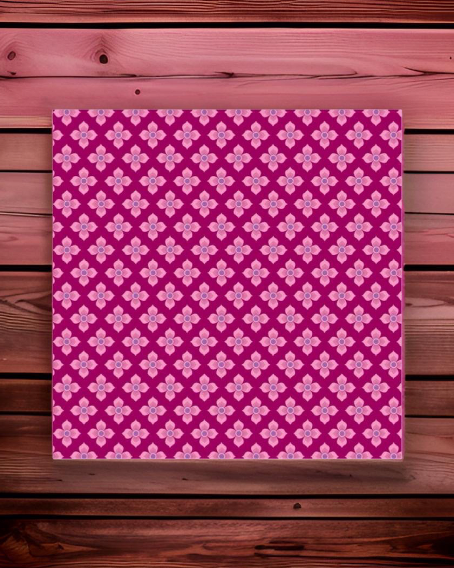 Pink Pattern • 12”x 12” Epoxy Wall Tiles Tiles (4x Tiles)