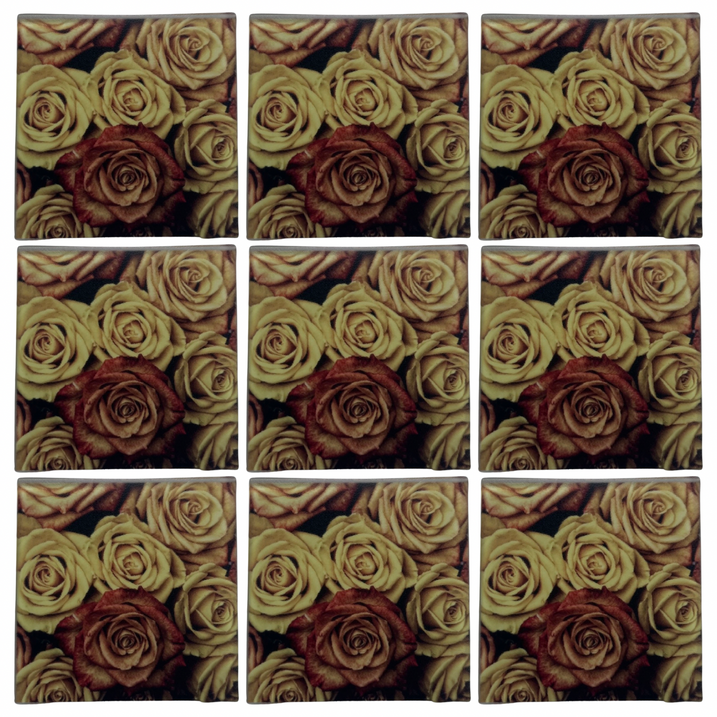 Rose Fade • 4”x 4” Tiles • Ceramic Wall Art