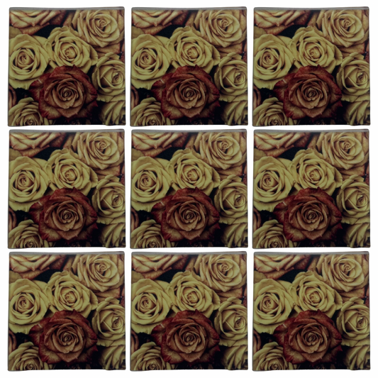 Rose Fade • 4”x 4” Tiles • Ceramic Wall Art