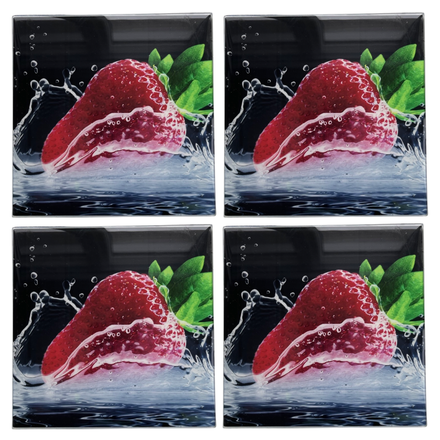 Strawberry Splash • 6”x 6” Tiles • Ceramic Wall Art